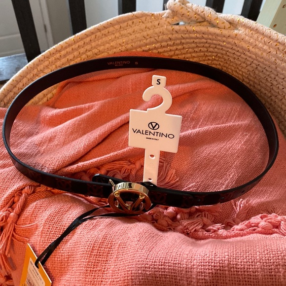 NWT VALENTINO BY MARIO VALENTINO Baby Monogram Logo Leather Belt - Picture 6 of 11